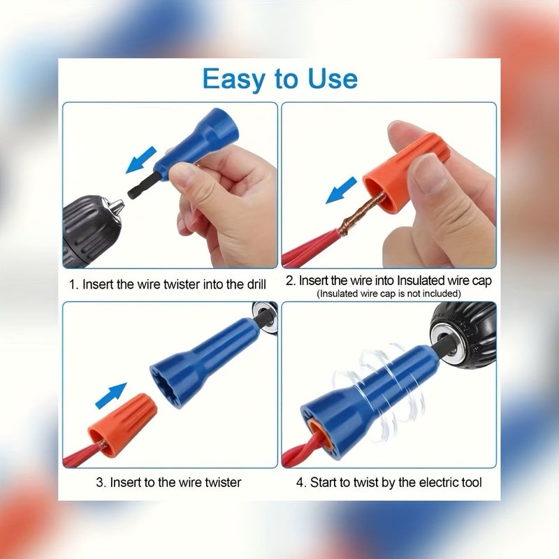 Blue Multi Functional Electrician Wire Winder With Connector Cap Sleeve - Image 4