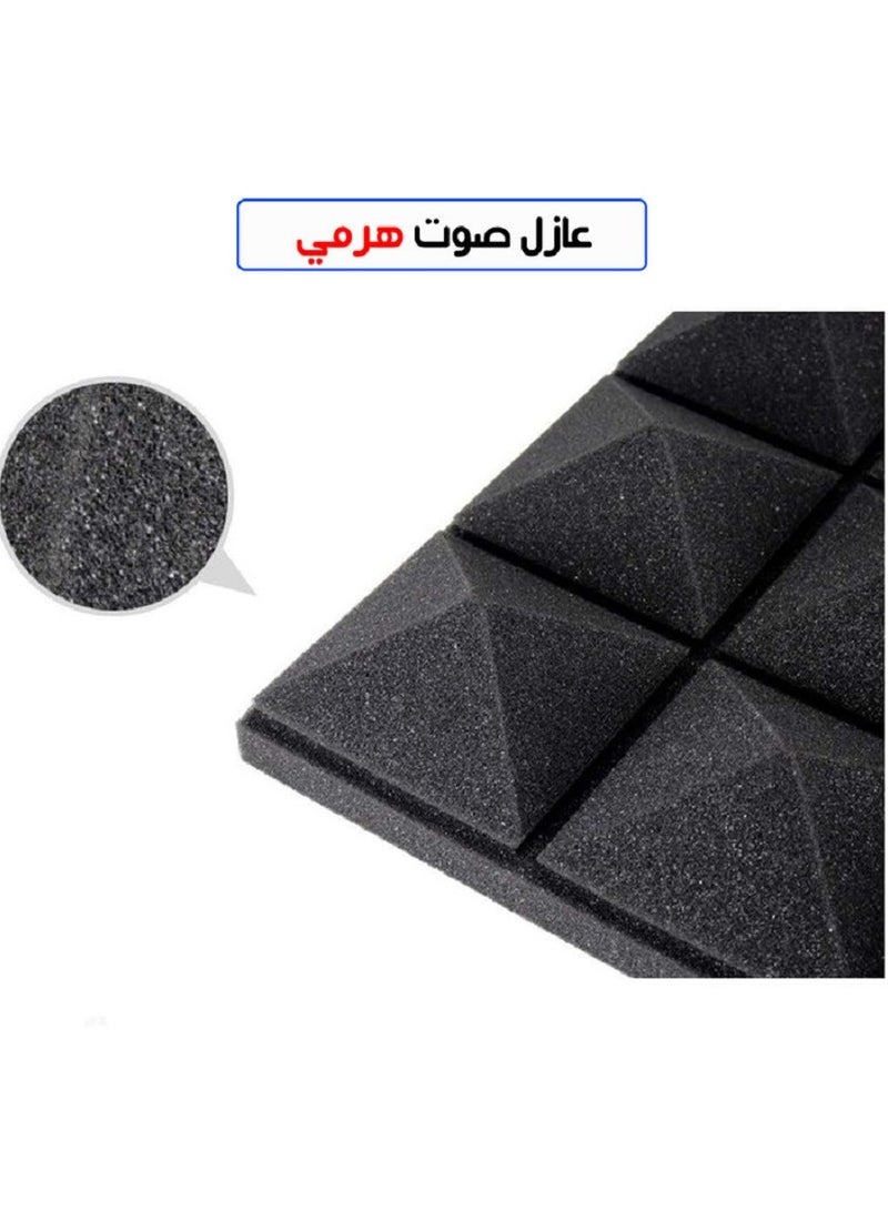 12 ألواح صوتية لامتصاص الصوت وتقليل الضوضاء وامتصاص الصوت شكل هرمي  - Image 3