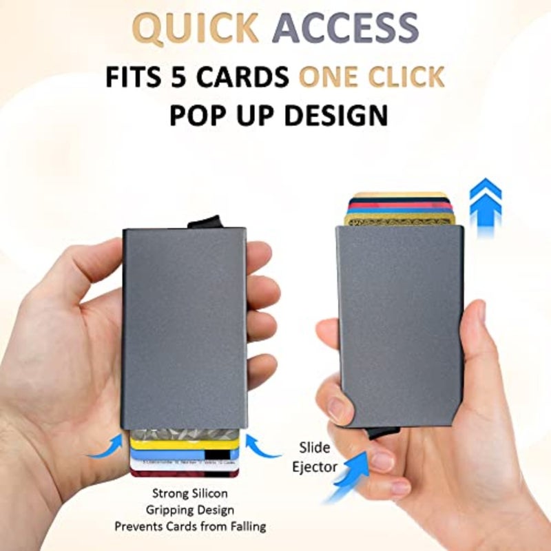 محفظة رفيعة لحمل بطاقات RFID/NFC للاستخدام اليومي، جلد فاخر، أسود، تصميم بسيط للغاية - Image 3