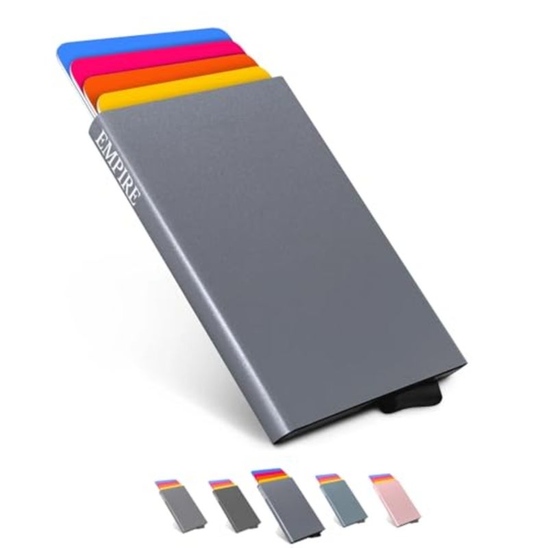 محفظة رفيعة لحمل بطاقات RFID/NFC للاستخدام اليومي، جلد فاخر، أسود، تصميم بسيط للغاية - Image 1