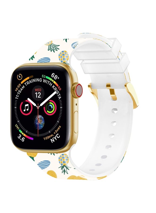 Replacement Strap Square Buckle Color Printing Watch Band For Apple Watch Ultra 49mm&Watch Ultra 2 49mm / Series 9&8&7 45mm / SE 3&SE 2&6&SE&5&4 44mm / 3&2&1 42mm Fruit 1