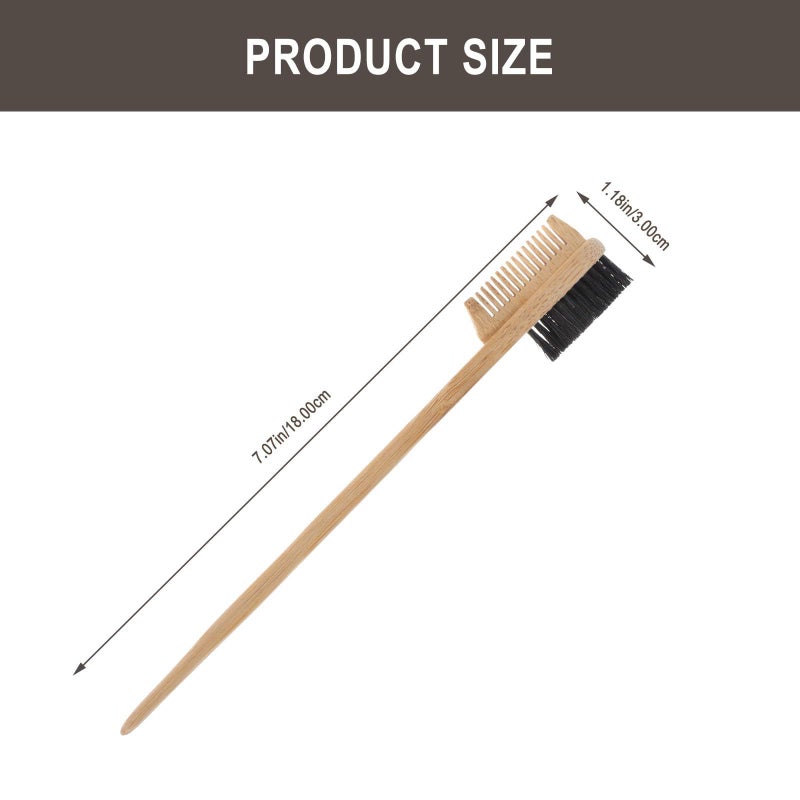 Multi Effect Wooden Eyebrow Brush And Trimming Tool Double Ended Brow Eyelash Grooming Comb For Precise Styling Edge Definition Women - Image 3