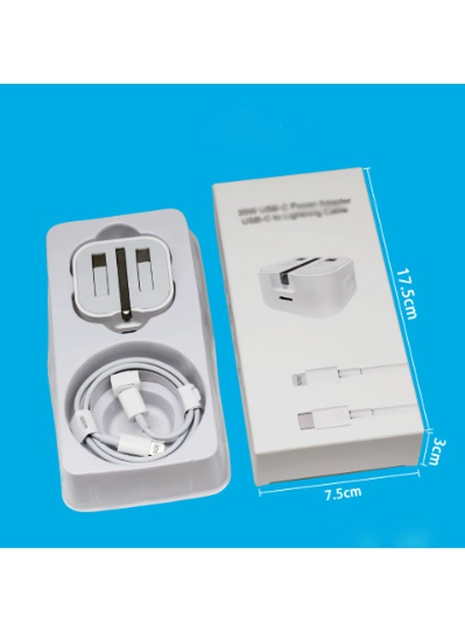 40W USB-C Power Adapter, includes 1-metre Type-C to Lightning cable, compatible with PD/QC/SCP/FCP/Samsung AFC/Apple 2.4A/BC fast charging protocols (white) - Image 3