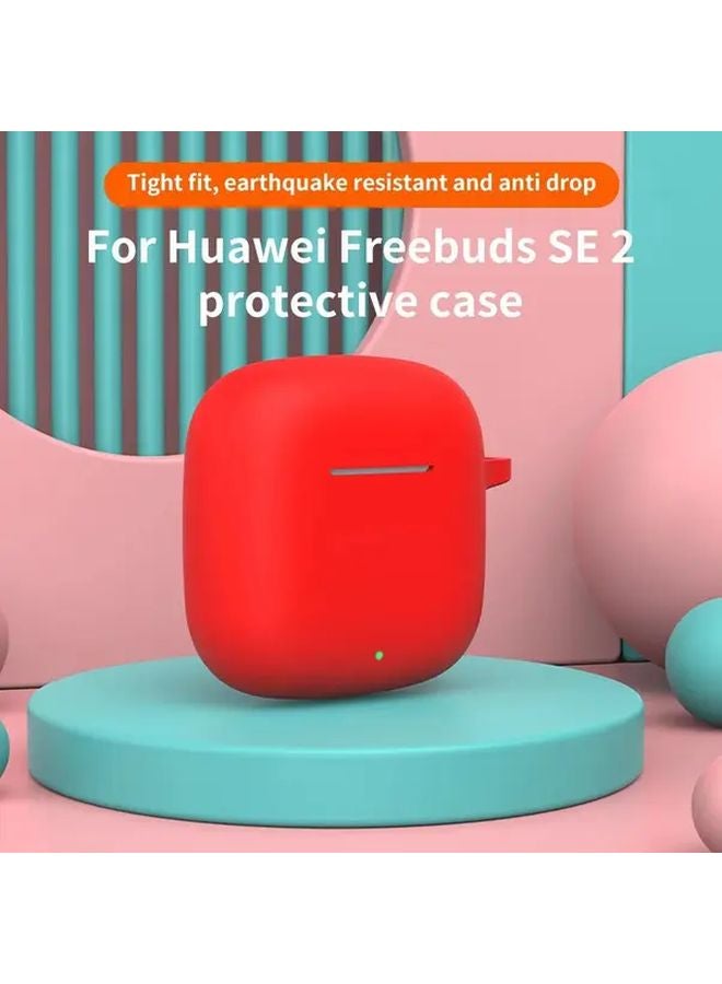 Huawei FreeBuds SE2 Silicone Protective Case Cover With Keyring Blackish Green - Image 4