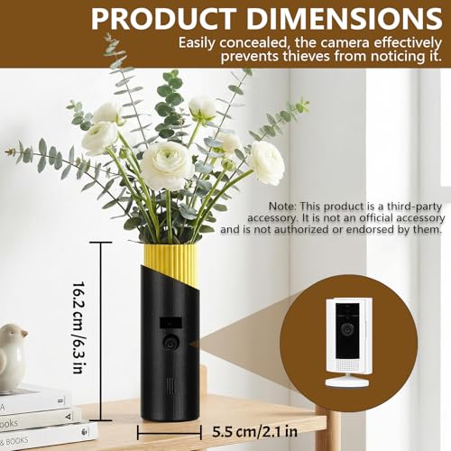 CharmPacks Camera Disguise Vase | Compatible with Ring Indoor Camera 2nd Gen | Conceals and Hides Cameras | Discreet Cable Opening | Blends with Home Decor | Decorative Vase(Plant Not Included) - Image 2