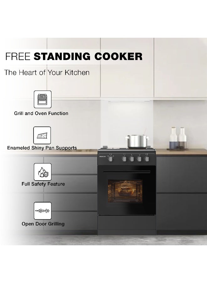 NIKAI ثلاجة نيكاي 190 لتر ذات بابين NRF190DN4S (فضي) + غسالة تحميل أمامي 7 كجم NWM701FN9 (أبيض) + موقد غاز 4 شعلات 50x50 U3110NBFS (أسود) حزمة | كفاءة الطاقة، غسيل بالبخار، نطاق غاز آمن، رفوف قابلة للتعديل - Image 5