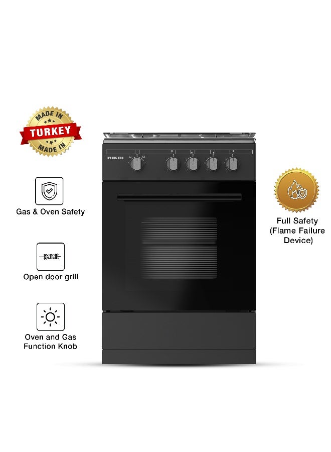 NIKAI ثلاجة نيكاي 190 لتر ذات بابين NRF190DN4S (فضي) + غسالة تحميل أمامي 7 كجم NWM701FN9 (أبيض) + موقد غاز 4 شعلات 50x50 U3110NBFS (أسود) حزمة | كفاءة الطاقة، غسيل بالبخار، نطاق غاز آمن، رفوف قابلة للتعديل - Image 2