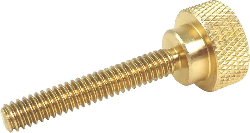 Taytools 10 Pack 1/4-20 x 1-1/2 Inch Threads Solid Brass Diamond Knurled Thumb Screws Knobs with Straight Shoulders Right-Hand Threads SAE Flat Tip Uncoated (1/4-20 x 1-1/2 inch Long Threads) - Image 2