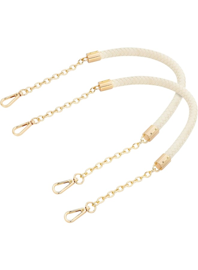 2 Strand Shoulder Strap for Women Handbags, Replacement Straps with Buckles, Chain for Handbag, Replacement Chain Strap, DIY Shoulder Bag Accessories(Beige,61cm)  - Image 1