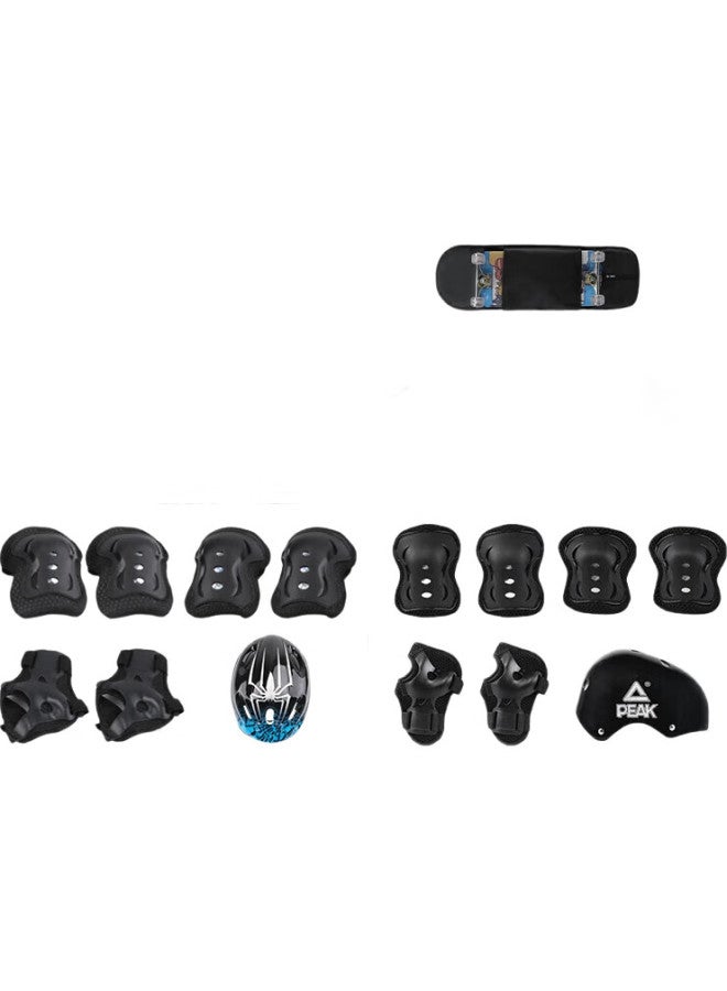 PEAK Children'S Skateboard And Roller Skates, Double-Warped Board For Boys And Girls, Professional Action Style, Light-Up Skateboard With Protective Gear Set, Ocean Blue - Image 2