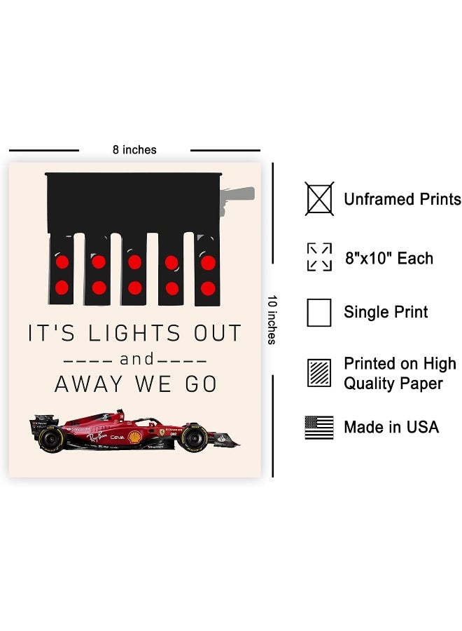 Poster Master It's Lights Out and Away We Go Poster - Race Car Print - Sports Art - Car Racing Art - Racer Art - Driver Art - Car Enthusiast Art - Garage or Office Wall Decor - 8x10 UNFRAMED Wall Art - Image 2