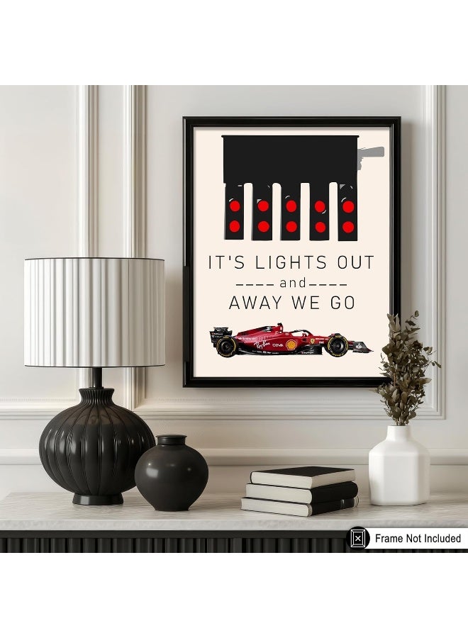 Poster Master It's Lights Out and Away We Go Poster - Race Car Print - Sports Art - Car Racing Art - Racer Art - Driver Art - Car Enthusiast Art - Garage or Office Wall Decor - 8x10 UNFRAMED Wall Art - Image 3