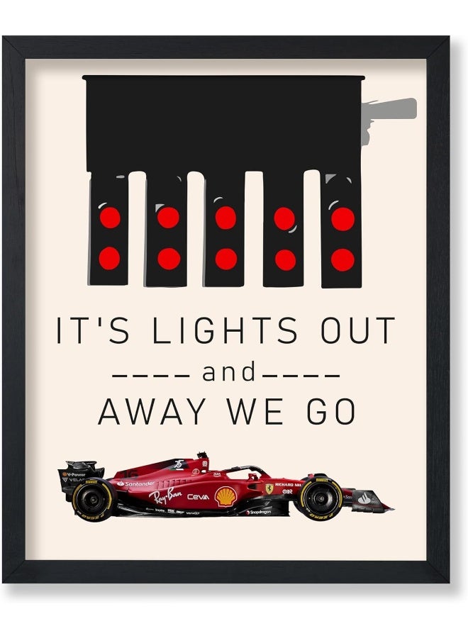 Poster Master It's Lights Out and Away We Go Poster - Race Car Print - Sports Art - Car Racing Art - Racer Art - Driver Art - Car Enthusiast Art - Garage or Office Wall Decor - 8x10 UNFRAMED Wall Art - Image 1