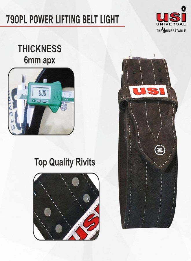 USI UNIVERSAL Weight Lifting Belt - 790PL Power Lifting for Men & Women, Weightlifting Competition Workout Training Back Support, 6mm Thick, 4" Wide Leather Gym Belt (X-Large) - Image 3