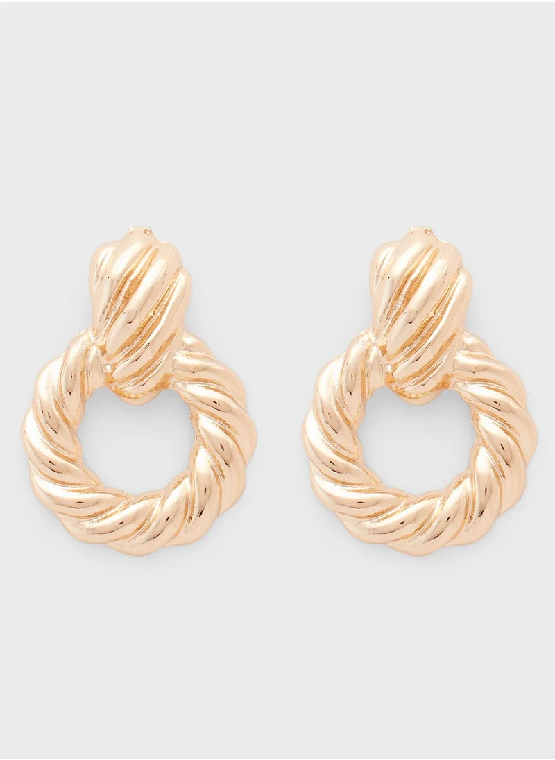 ELLA Twist Circle Drop Earrings