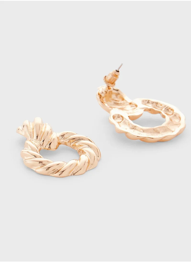 ELLA Twist Circle Drop Earrings