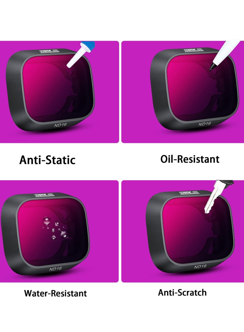 Zikra Drone Accessories ND Filters Compatible with DJI Mini 3 Pro/RC, Multi Coated Filters 3 Pack Standard ND16+ND64+ND256 Beautify Photography Lens Filter - Image 5