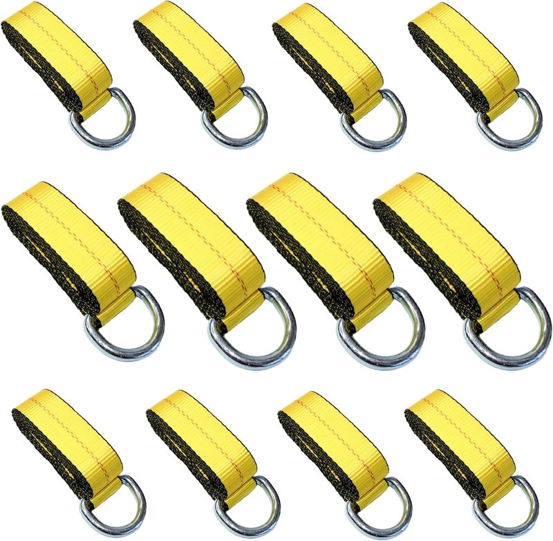 (Pack of 12) 2" X 8 Ft Lasso Strap with D Ring Auto Tie Down