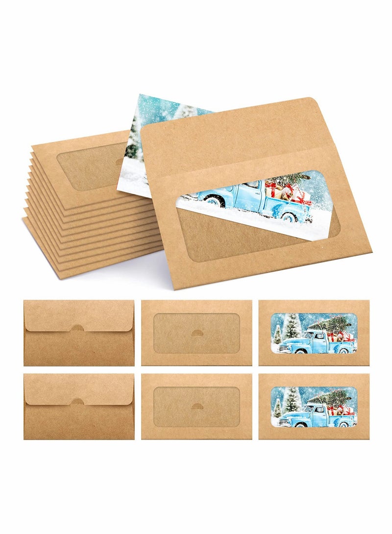 SYOSI 60 Pack Window Gift Card Envelopes Gift Card Sleeves Blank Gift Card Holders Envelopes for Gift Cards Greeting Card Mailing Envelopes  - Image 1