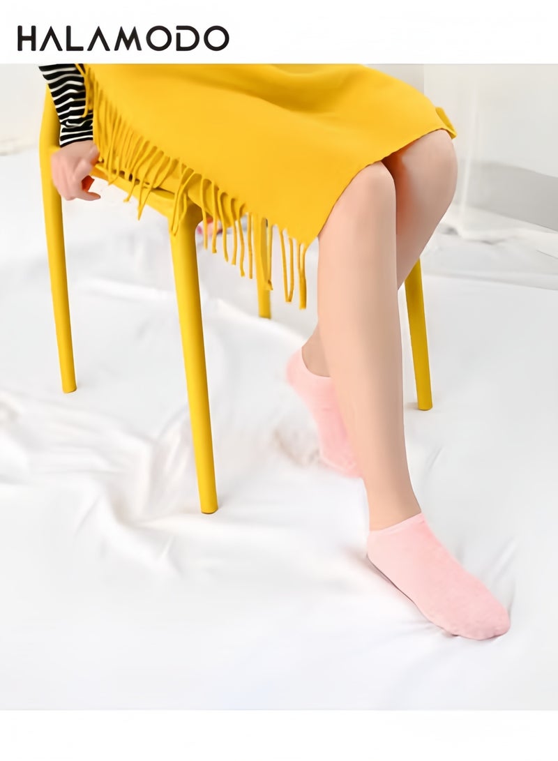 هالامودو 10 أزواج من الجوارب النسائية القطنية المرنة بطول الكاحل، جوارب جمالية، جوارب لطيفة، جوارب خفيفة الوزن منخفضة القطع، جوارب غير ظاهرة بألوان متعددة - Image 4