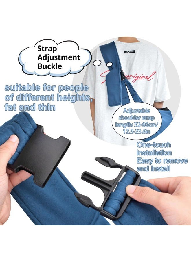CUBY Cat and Dog Sling Carrier - Small Pet Carrier Sling with Adjustable Strap & Zip Pocket, Hands Free Soft Dog Slings for Cats, Puppies, Outdoor Travel Safety Purse Bag (Navy Blue) - Image 4