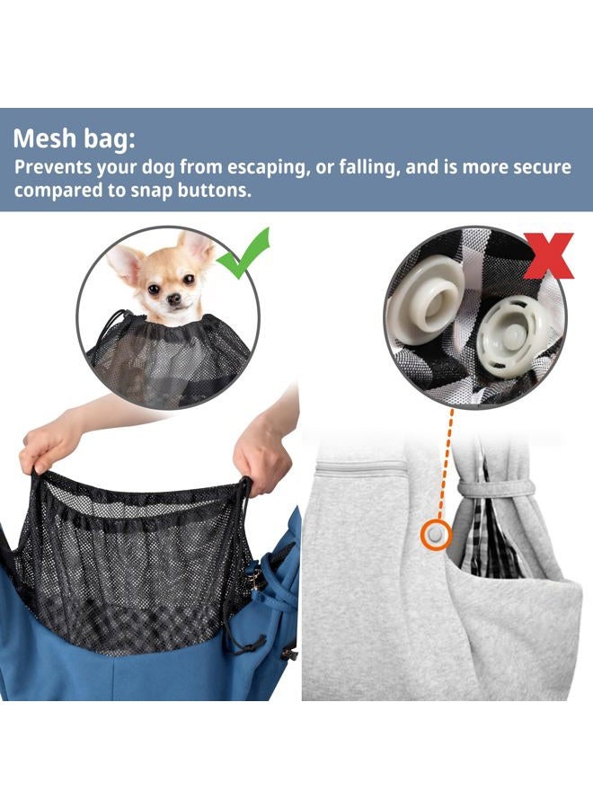 CUBY Cat and Dog Sling Carrier - Small Pet Carrier Sling with Adjustable Strap & Zip Pocket, Hands Free Soft Dog Slings for Cats, Puppies, Outdoor Travel Safety Purse Bag (Navy Blue) - Image 3