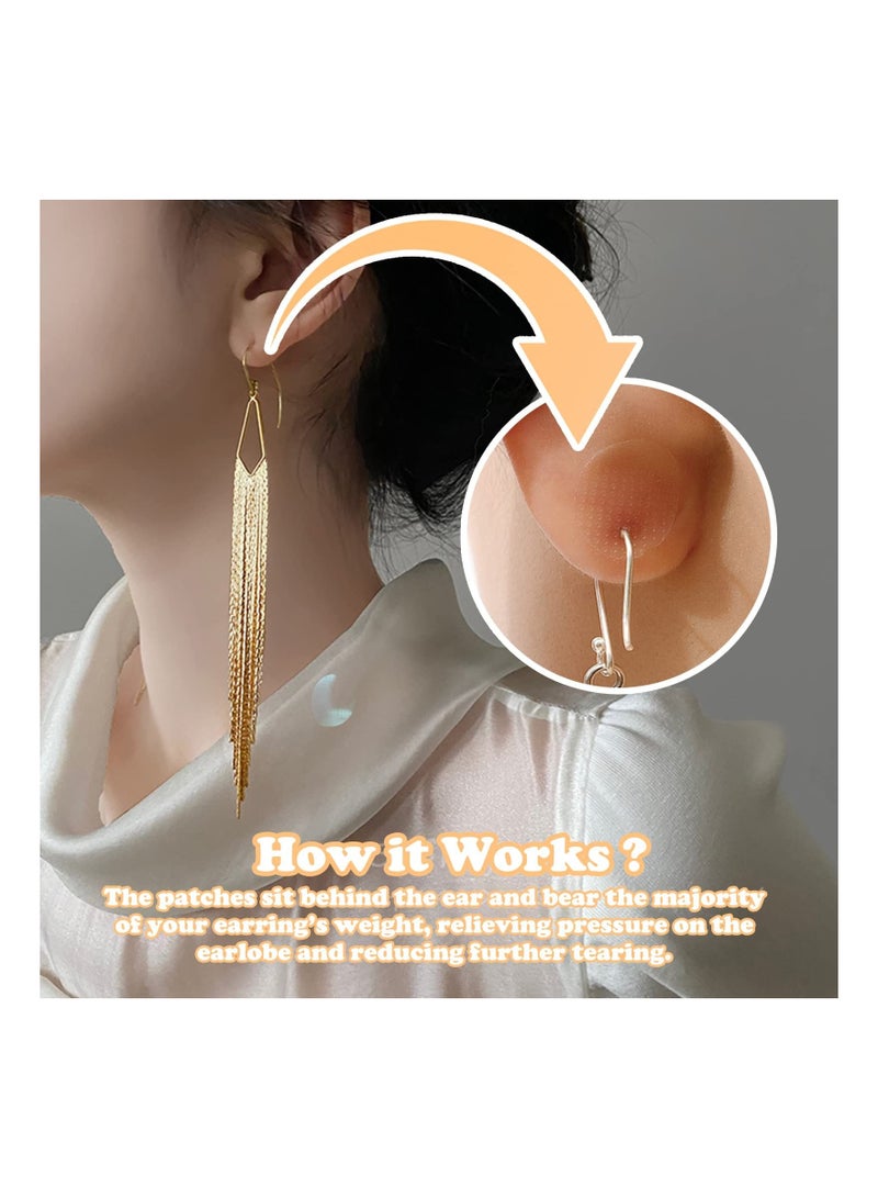 Excefore 200pcs Ear Patches, Earring Protectors Ear Lobe Support Patches Heavy Earrings Stabilizers Large Earrings Support Patches Stickers - Image 5