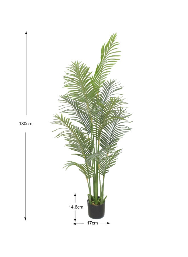 Noon East Palm 180cm (5.91ft) Tall Artificial Tree with Pot | Floor Plant with Lifelike Design & Texture - Green | Decorative Indoor Tree for Home, Living Room, Study & Office spaces - Image 4