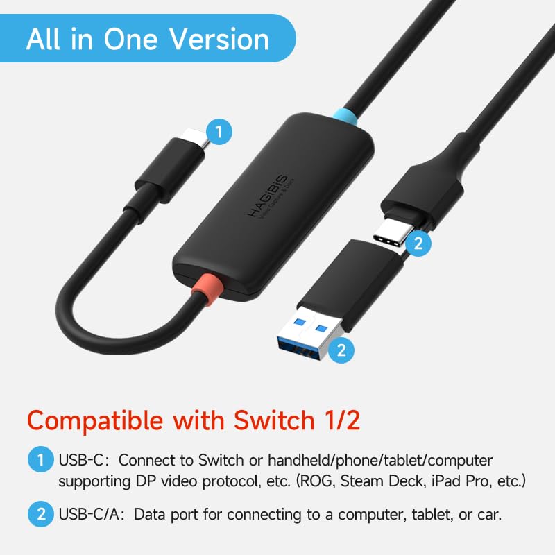 Hagibis USB3.0 Video Capture Card for Switch2, USB C to USB A/USB C 1080P@60fps 2K@30fps Live and Record Video Audio Game for Car Quest 3 VR PS4/5 ROG Ally Steam Deck (CC10) - Image 2