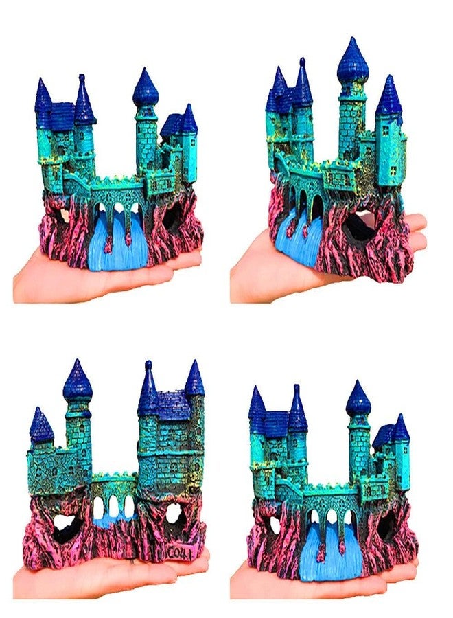 Small Ancient Castle Resin Background for Small Fish Tank Aquarium Accessories Fish Hide House Beautiful Aquarium Decoration Ornament (16 x 6.5 x 13 cm) (Attach Free Free Free Airt Stone) - Image 5