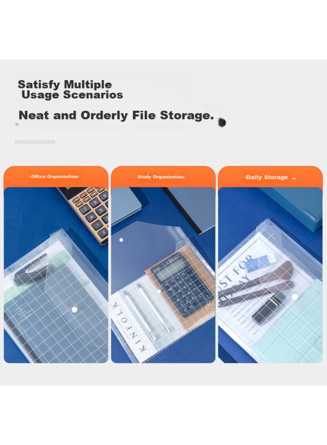 Deli 10 A4 Thick Transparent File Folders, Button Closure Doent Sleeves, Waterproof Archive Folders, Financial Bill Storage, Study Supplies, 5501b - Image 5