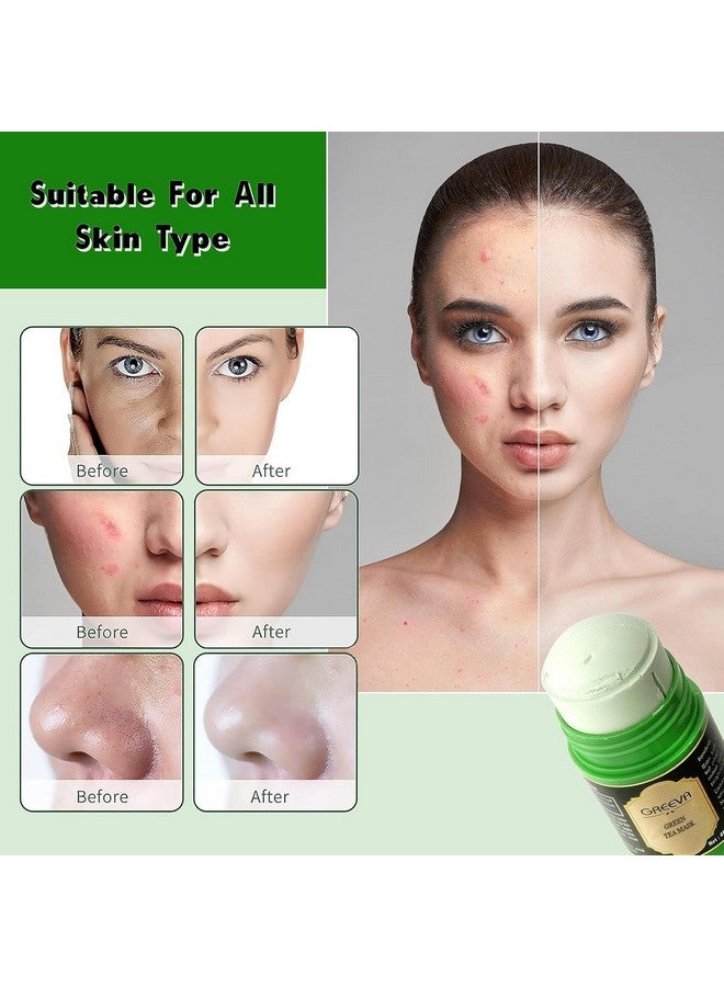 GREEVA Green Tea Cleansing Mask Stick for Face | For Blackheads, Whiteheads & Oil Control | Purifying Solid Clay Detox Mud Mask | With Hyaluronic Acid & Green Tea (Pack of 1) - Image 5