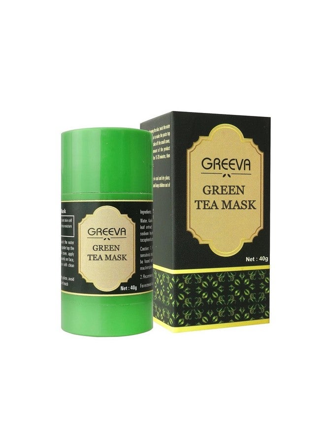 GREEVA Green Tea Cleansing Mask Stick for Face | For Blackheads, Whiteheads & Oil Control | Purifying Solid Clay Detox Mud Mask | With Hyaluronic Acid & Green Tea (Pack of 1) - Image 1