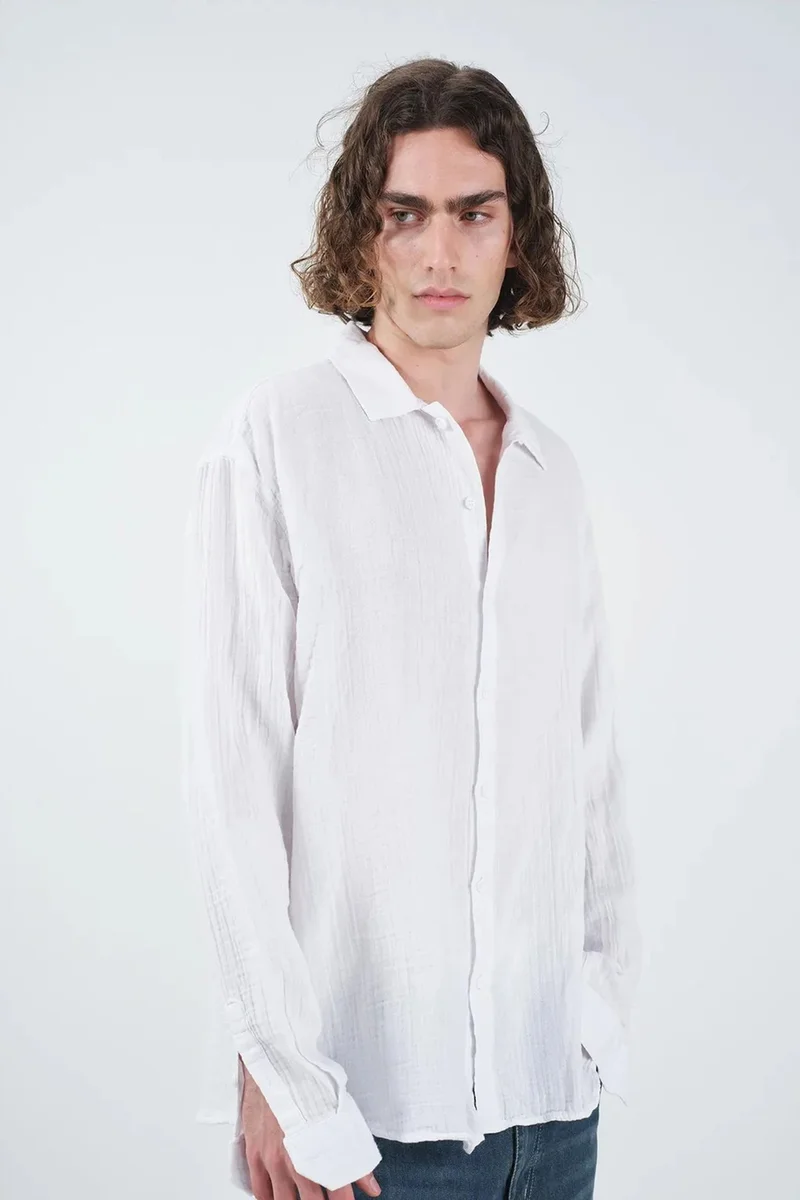 جيستو GIESTO Relaxed Fit Textured Long Sleeve Shirt