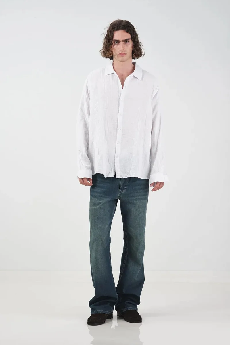 جيستو GIESTO Relaxed Fit Textured Long Sleeve Shirt