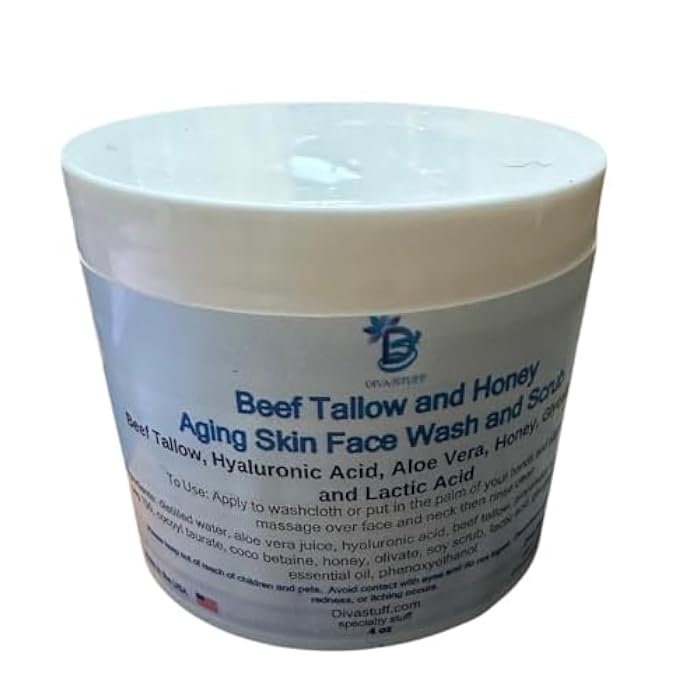 Diva Stuff Beef Tallow and Honey Aging Face Wash and Scrub - Image 5
