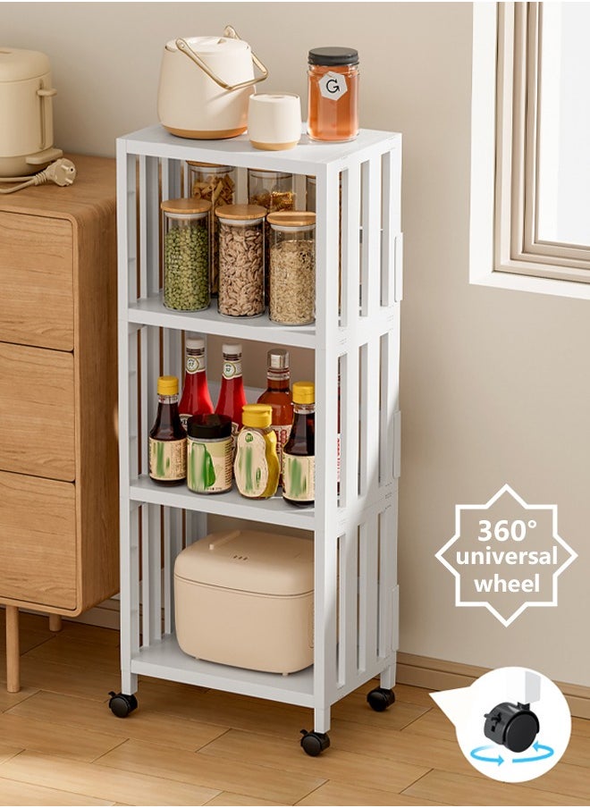 Tiokkss Removable storage rack, 4 floors, suitable for kitchen, bathroom, laundry room and office  - Image 1