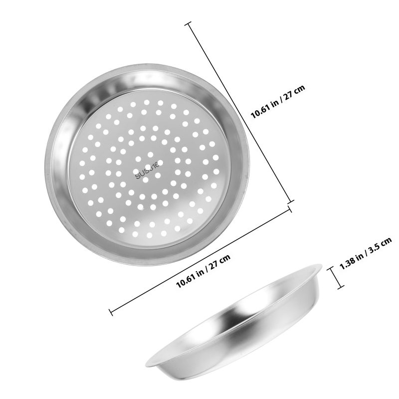 Stainless Steel Steamer Basket 28 cm Insert Deep Steamer Tray Steaming Rack Food Steamer Wok Dish Plate for Steaming Dumplings Vegetables Seafood - Image 2