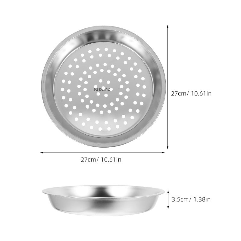 Stainless Steel Steamer Basket 28 cm Insert Deep Steamer Tray Steaming Rack Food Steamer Wok Dish Plate for Steaming Dumplings Vegetables Seafood - Image 3