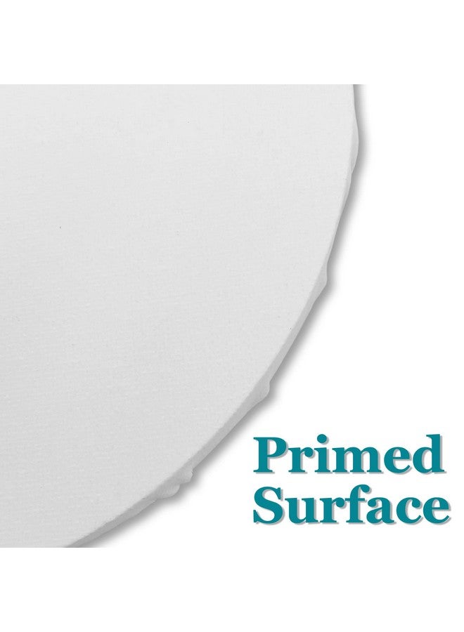 IVON 4Pcs Round Canvas 12'' & 8'' Professional Stretched Circle Canvas Board For Painting Acrylic Pouring - Image 3