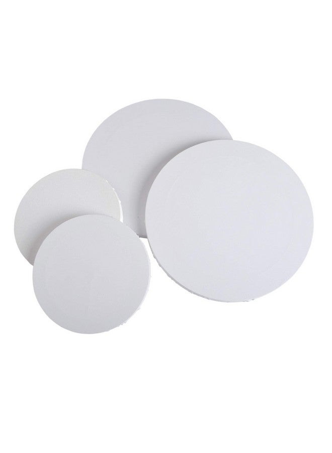 IVON 4Pcs Round Canvas 12'' & 8'' Professional Stretched Circle Canvas Board For Painting Acrylic Pouring - Image 1