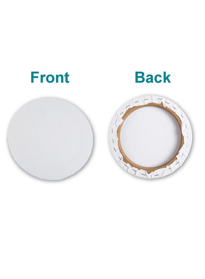 IVON 4Pcs Round Canvas 12'' & 8'' Professional Stretched Circle Canvas Board For Painting Acrylic Pouring - Image 2