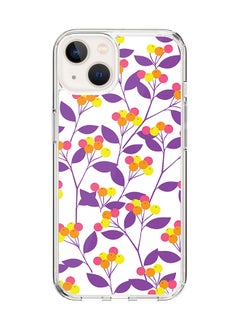 Classic Clear Case for Apple iPhone 14 Hybrid Soft Case Flexible Edges Anti Drop TPU PC Gel Thin Transparent Cover [ Designed for Apple iPhone 14 ] - Purple Spring Full Print