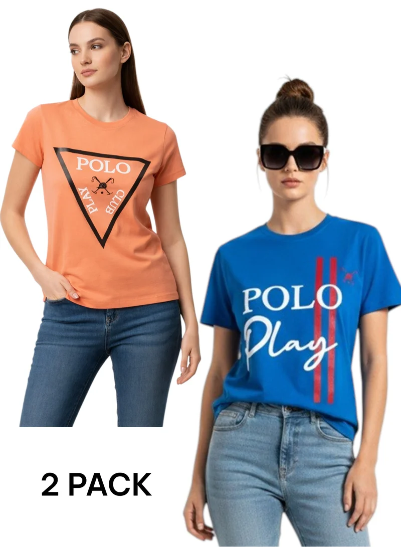 بولو بلاي  Multipack Graphic Print T-Shirt for WOMEN