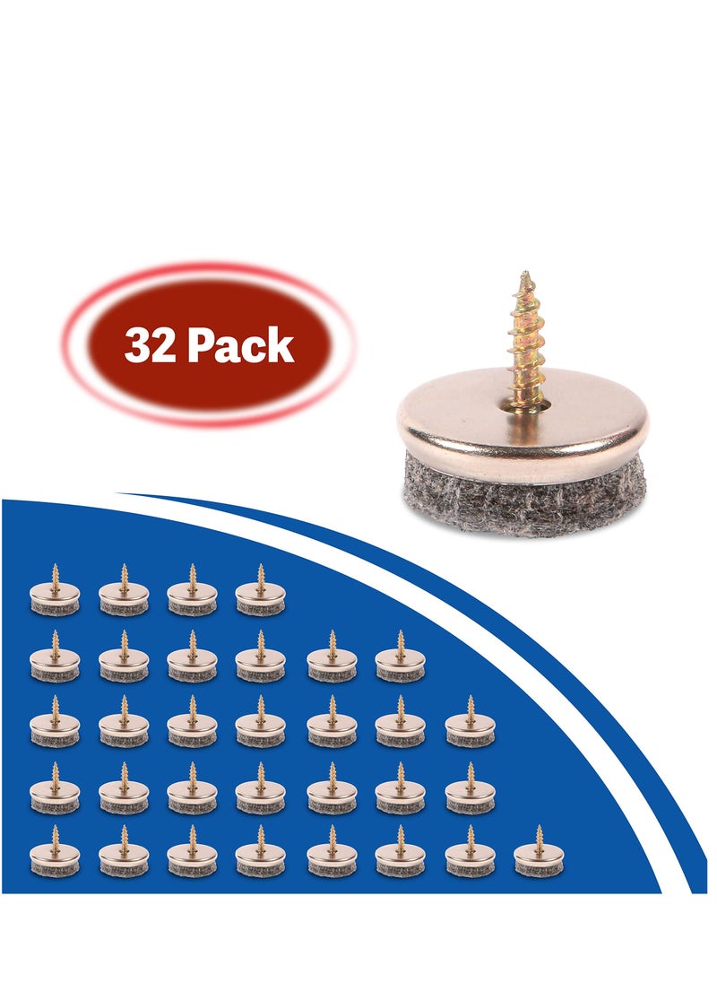 KASTWAVE - Furniture Felt Pads 22MM Diameter Felt Pads for Furniture Feet 5MM Thick Chair Leg Floor Protectors Furniture Pads with Easy Screw Installation are Ideal Floor Protector Pads - Image 1