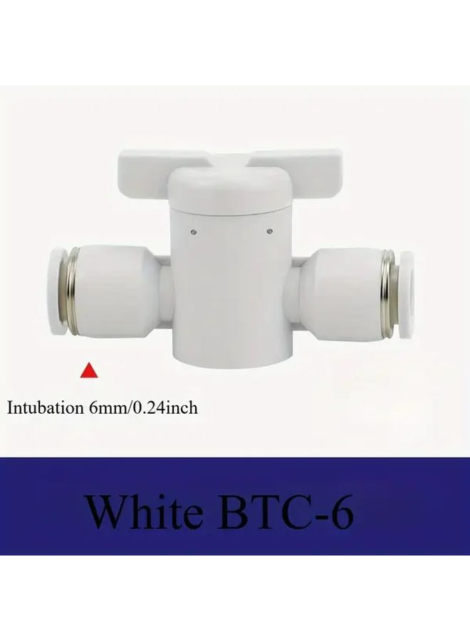 White Pneumatic Hand Valve Push In Quick Connector Manual Ball Control 4mm 6mm 8mm 10mm - Image 3