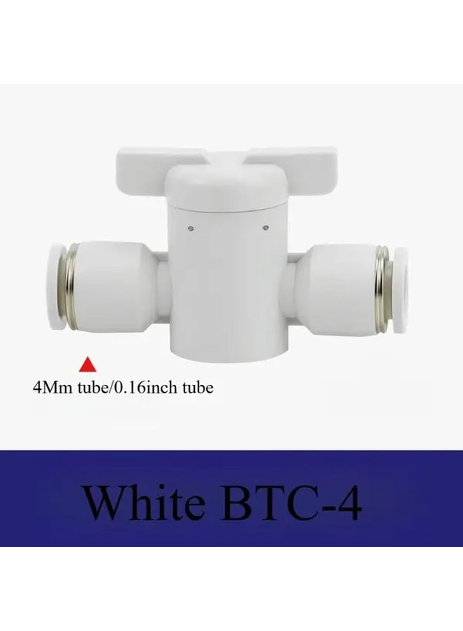 White Pneumatic Hand Valve Push In Quick Connector Manual Ball Control 4mm 6mm 8mm 10mm - Image 2