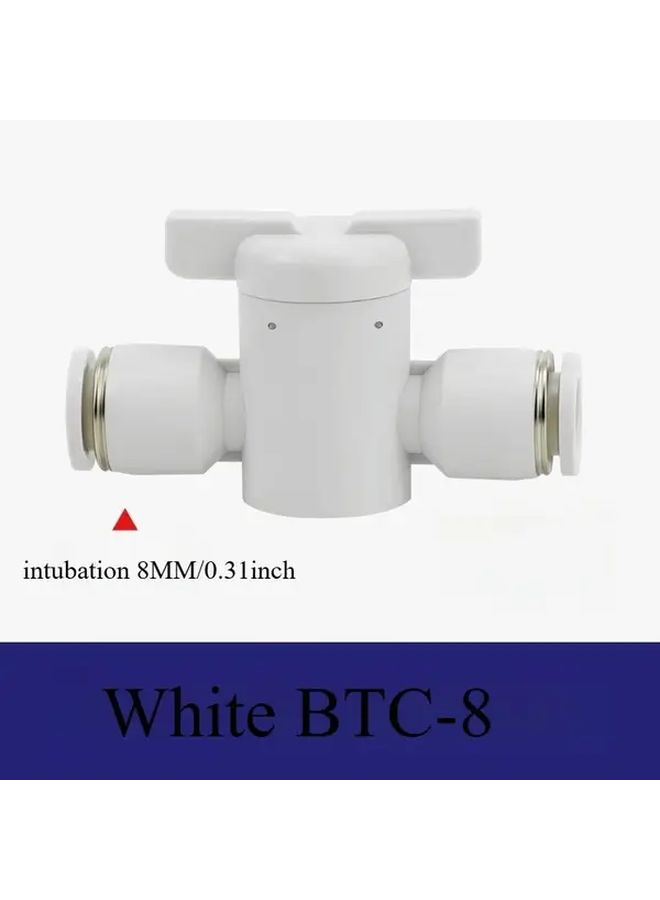 White Pneumatic Hand Valve Push In Quick Connector Manual Ball Control 4mm 6mm 8mm 10mm - Image 4