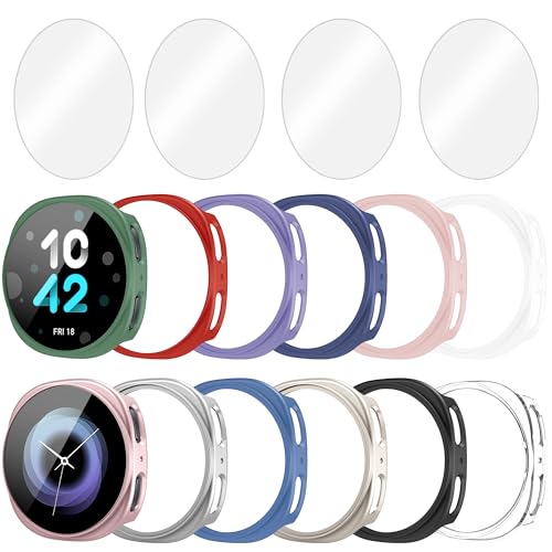 Bougraite 12+4 Pack Case for Samsung Galaxy Watch 8 44mm with Tempered Glass Screen Protector, Waterproof Hard PC Scratch Resistant Protective Cover Compatible with Galaxy Watch 8 44mm - Image 1