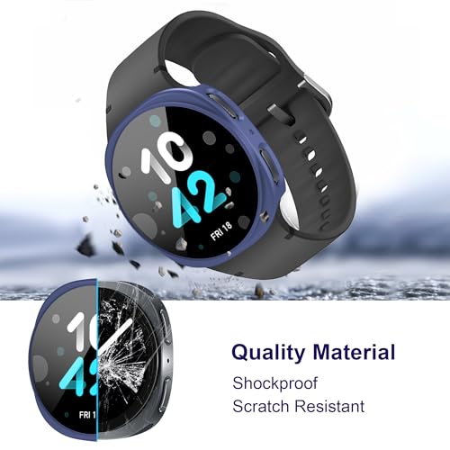 Bougraite 12+4 Pack Case for Samsung Galaxy Watch 8 44mm with Tempered Glass Screen Protector, Waterproof Hard PC Scratch Resistant Protective Cover Compatible with Galaxy Watch 8 44mm - Image 5